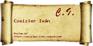 Czeizler Iván névjegykártya